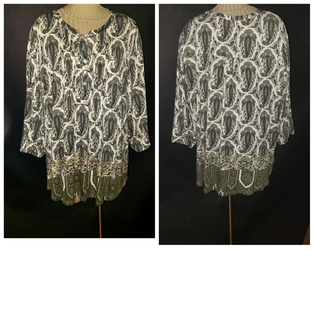 Rose & Olive blouse 3X   B 28 L30